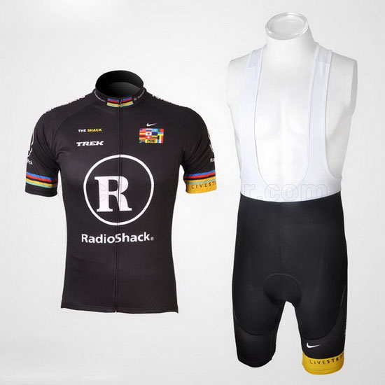 2010 Maillot Radioshack Tirantes Mangas Cortas Negro (2)